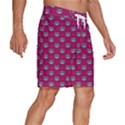 Calavera Cat Art Pattern Men s Beach Shorts View3