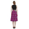 Calavera Cat Art Pattern A-Line Full Circle Midi Skirt With Pocket View4