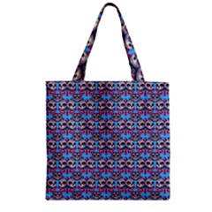 Colorful Sugar Skull Cat Pattern Zipper Grocery Tote Bag