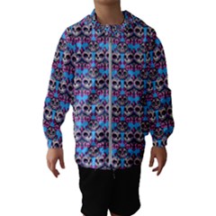 Colorful Sugar Skull Cat Pattern Kids  Hooded Windbreaker