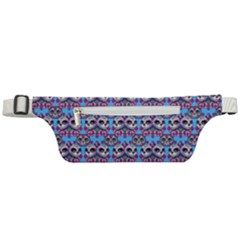 Colorful Sugar Skull Cat Pattern Active Waist Bag