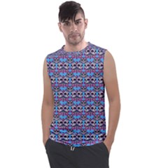 Colorful Sugar Skull Cat Pattern Men s Regular Tank Top by ExtraGoodSauce