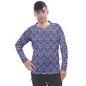 Colorful Sugar Skull Cat Pattern Men s Pique Long Sleeve T-Shirt View1