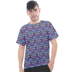 Colorful Sugar Skull Cat Pattern Men s Sport Top by ExtraGoodSauce