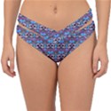 Colorful Sugar Skull Cat Pattern Double Strap Halter Bikini Bottoms View1