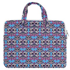 Colorful Sugar Skull Cat Pattern Macbook Pro 13  Double Pocket Laptop Bag