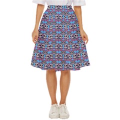 Colorful Sugar Skull Cat Pattern Classic Short Skirt by ExtraGoodSauce