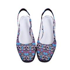 Colorful Sugar Skull Cat Pattern Women s Classic Slingback Heels by ExtraGoodSauce