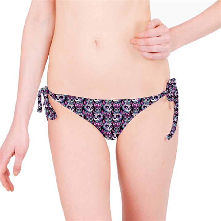 Sugar Skull Cat Pattern Bikini Bottoms