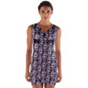 Sugar Skull Cat Pattern Wrap Front Bodycon Dress View1