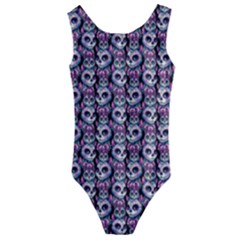 Sugar Skull Cat Pattern Kids  Cut-Out Back One Piece Swimsuit