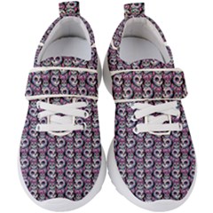 Sugar Skull Cat Pattern Kids  Velcro Strap Shoes