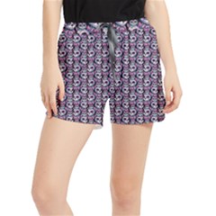 Sugar Skull Cat Pattern Women s Runner Shorts by ExtraGoodSauce