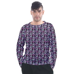 Sugar Skull Cat Pattern Men s Long Sleeve Raglan T-Shirt