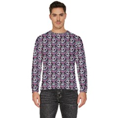 Sugar Skull Cat Pattern Men s Fleece Sweatshirt