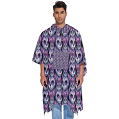 Sugar Skull Cat Pattern Men s Hooded Rain Ponchos by ExtraGoodSauce