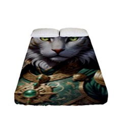 Epic Armored Cat Warrior Fitted Sheet (full/ Double Size) by ExtraGoodSauce