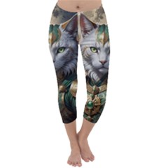 Epic Armored Cat Warrior Capri Winter Leggings  by ExtraGoodSauce