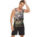 Epic Armored Cat Warrior Men s Wide Collar Tank Top View3