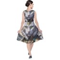 Epic Armored Cat Warrior V-Neck Midi Sleeveless Dress  View2