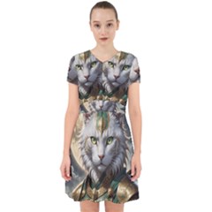 Epic Armored Cat Warrior Adorable In Chiffon Dress