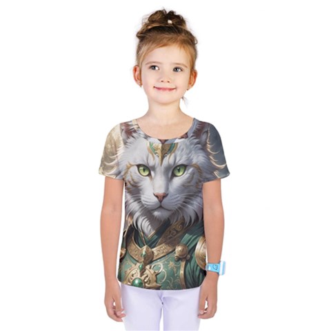 Epic Armored Cat Warrior Kids  One Piece T-shirt by ExtraGoodSauce