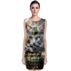 Epic Armored Cat Warrior Sleeveless Velvet Midi Dress by ExtraGoodSauce