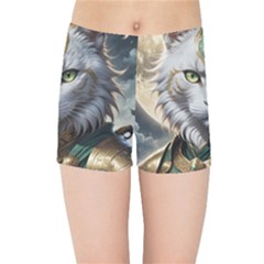 Epic Armored Cat Warrior Kids  Sports Shorts by ExtraGoodSauce