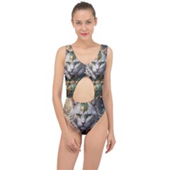 Epic Armored Cat Warrior Center Cut Out Swimsuit