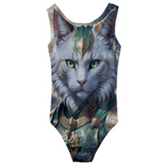 Epic Armored Cat Warrior Kids  Cut-out Back One Piece Swimsuit