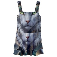 Epic Armored Cat Warrior Kids  Layered Skirt Swimsuit by ExtraGoodSauce