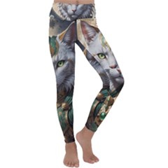 Epic Armored Cat Warrior Kids  Lightweight Velour Classic Yoga Leggings by ExtraGoodSauce