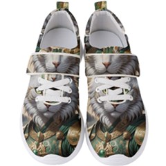 Epic Armored Cat Warrior Men s Velcro Strap Shoes by ExtraGoodSauce