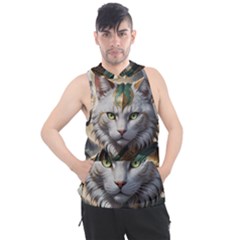 Epic Armored Cat Warrior Men s Sleeveless Hoodie by ExtraGoodSauce