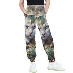 Epic Armored Cat Warrior Kids  Joggers by ExtraGoodSauce