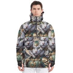 Epic Armored Cat Warrior Men s Pullover Zip Ski And Snowboard Waterproof Breathable Jacket by ExtraGoodSauce