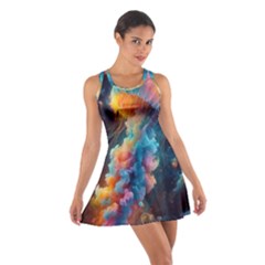 Cosmic Jellyfish Artwork Cotton Racerback Dress