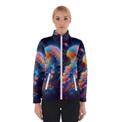 Cosmic Jellyfish Artwork Women s Bomber Jacket