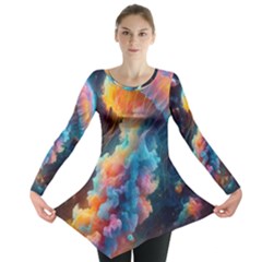 Cosmic Jellyfish Artwork Long Sleeve Tunic 