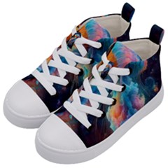 Cosmic Jellyfish Artwork Kids  Mid-top Canvas Sneakers by ExtraGoodSauce