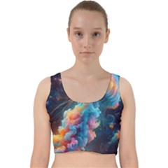 Cosmic Jellyfish Artwork Velvet Racer Back Crop Top by ExtraGoodSauce