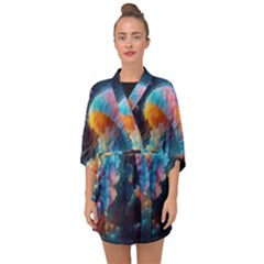 Cosmic Jellyfish Artwork Half Sleeve Chiffon Kimono