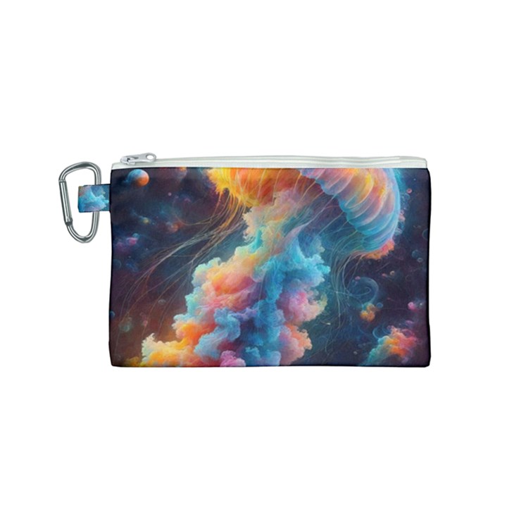 Cosmic Jellyfish Artwork Canvas Cosmetic Bag (Small)