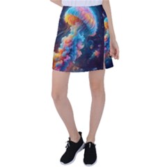 Cosmic Jellyfish Artwork Tennis Skirt by ExtraGoodSauce