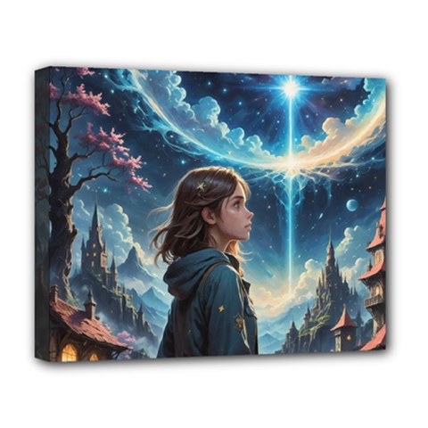 Enchanting Fantasy Night Sky Scene Deluxe Canvas 20  X 16  (stretched)