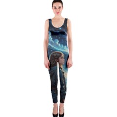 Enchanting Fantasy Night Sky Scene One Piece Catsuit