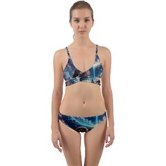 Enchanting Fantasy Night Sky Scene Wrap Around Bikini Set by ExtraGoodSauce