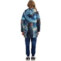 Enchanting Fantasy Night Sky Scene Kids  Hooded Longline Puffer Jacket View4