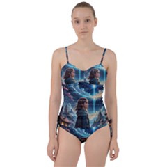 Enchanting Fantasy Night Sky Scene Sweetheart Tankini Set