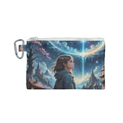 Enchanting Fantasy Night Sky Scene Canvas Cosmetic Bag (small)